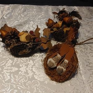 Nest and Bird Christmas Ornaments